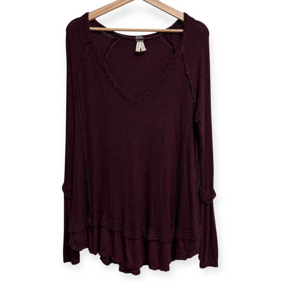 Free People We The Free Laguna Thermal Long Sleeve Top Oversized Small